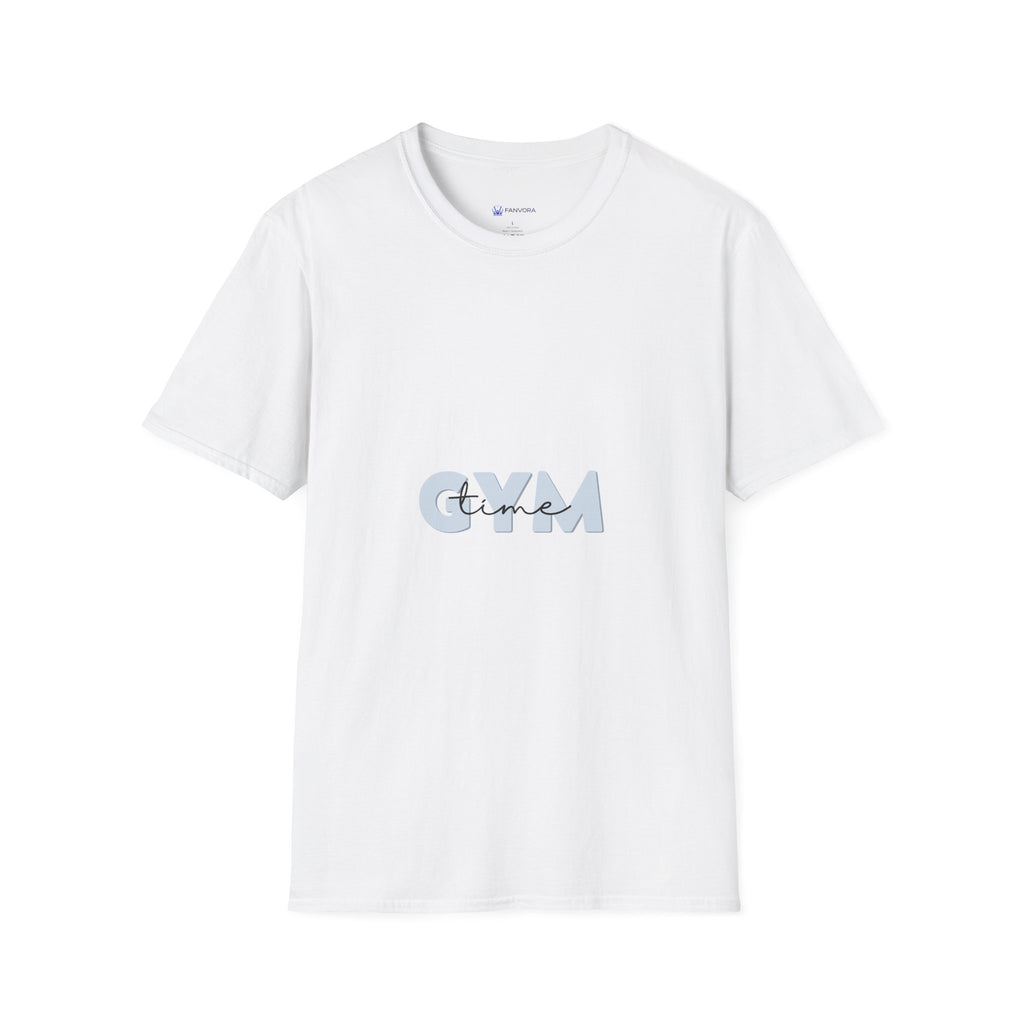 Gym Vibes T‑Shirt — Minimal Light Blue 'GYM' Graphic Tee