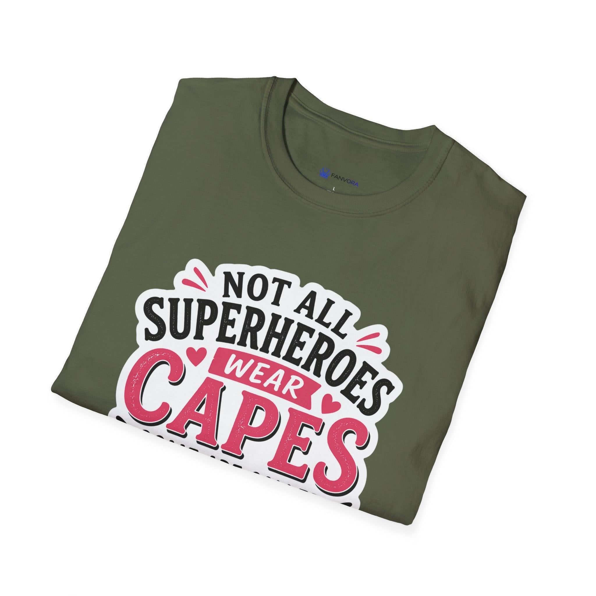 Premium Quality - Mom Superhero T-Shirt - "Not All Superheroes Wear Capes" Graphic Tee.