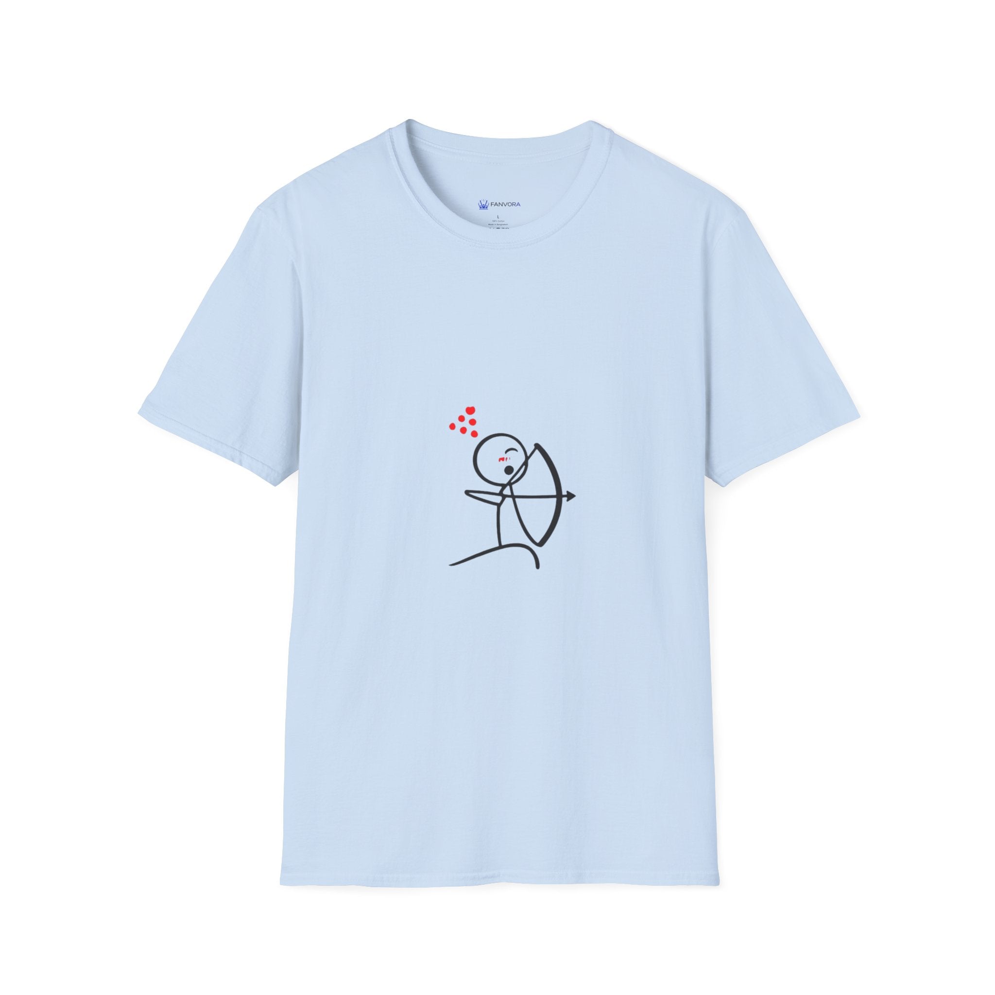 Archer Stick Figure T-Shirt — Cute Cupid Arrow Valentine Tee