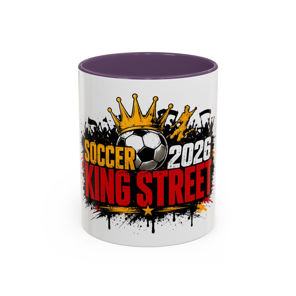 Soccer King Street 2026 Accent Coffee Mug — Crowned Soccer Ball Design (11/15oz)
