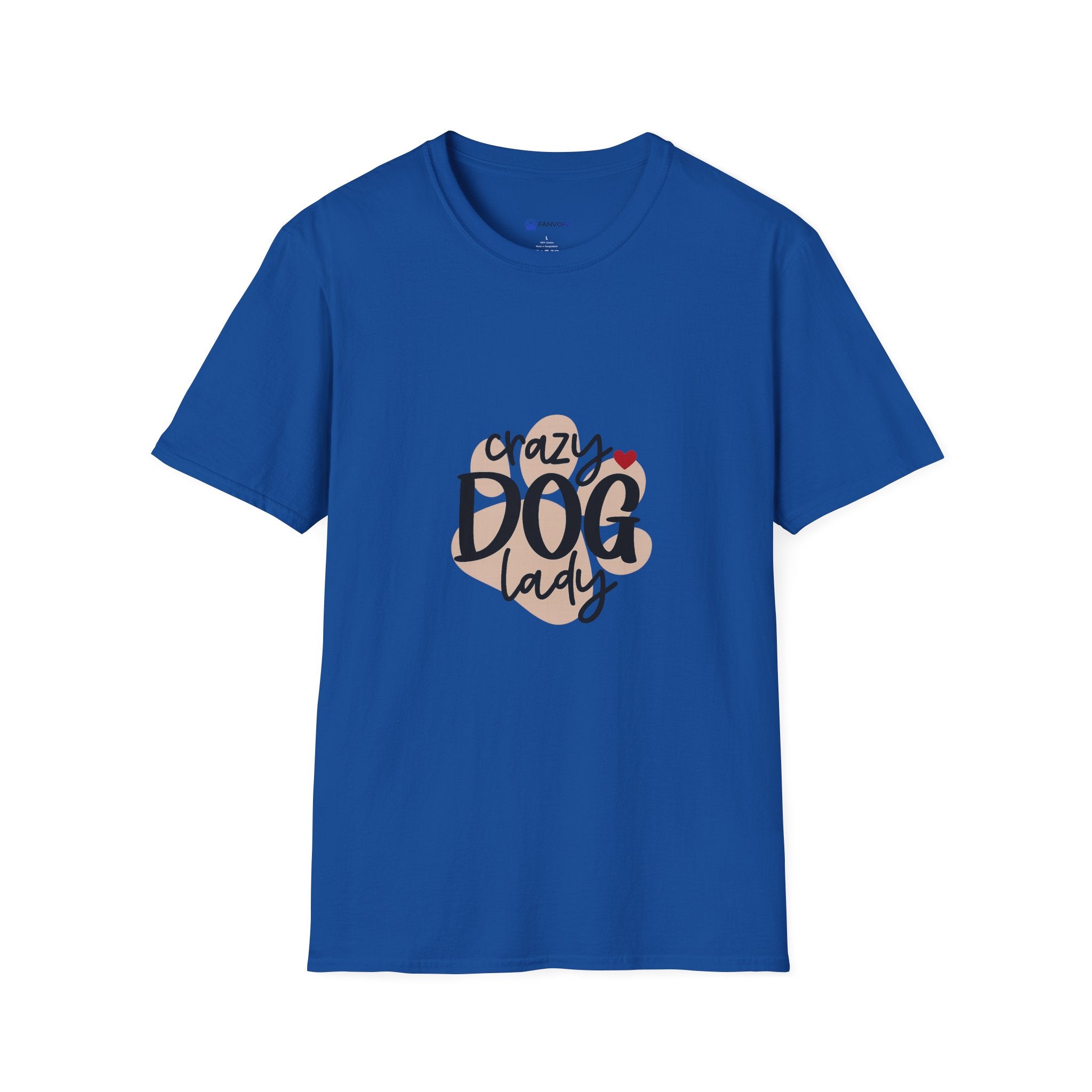 Crazy Dog Lady T-Shirt — Cute Paw Heart Graphic for Dog Lovers