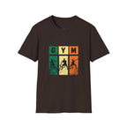 Gym Retro Blocks T‑Shirt — Vintage Fitness Silhouette Tee