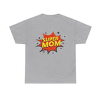 Mom Silhouette Sunset T-Shirt — "Super Mom" Graphic Tee for Mother's Day.
