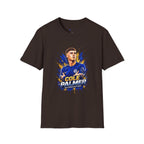 Soccer Player Graphic T-Shirt — 'England Legend' Blue Splash Design