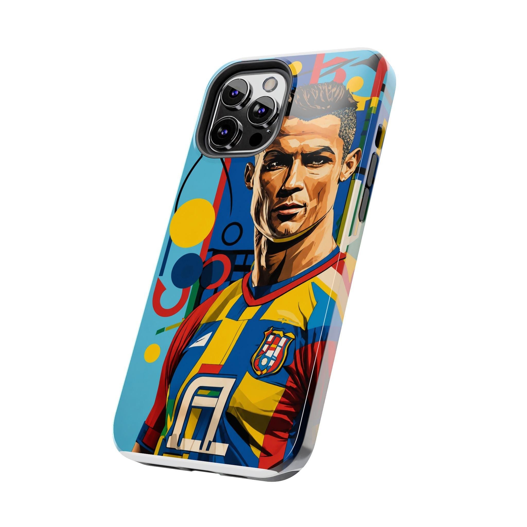 Portugal  legend Pop Art Tough Phone Case — Colorful Soccer Legend Protective Cover.