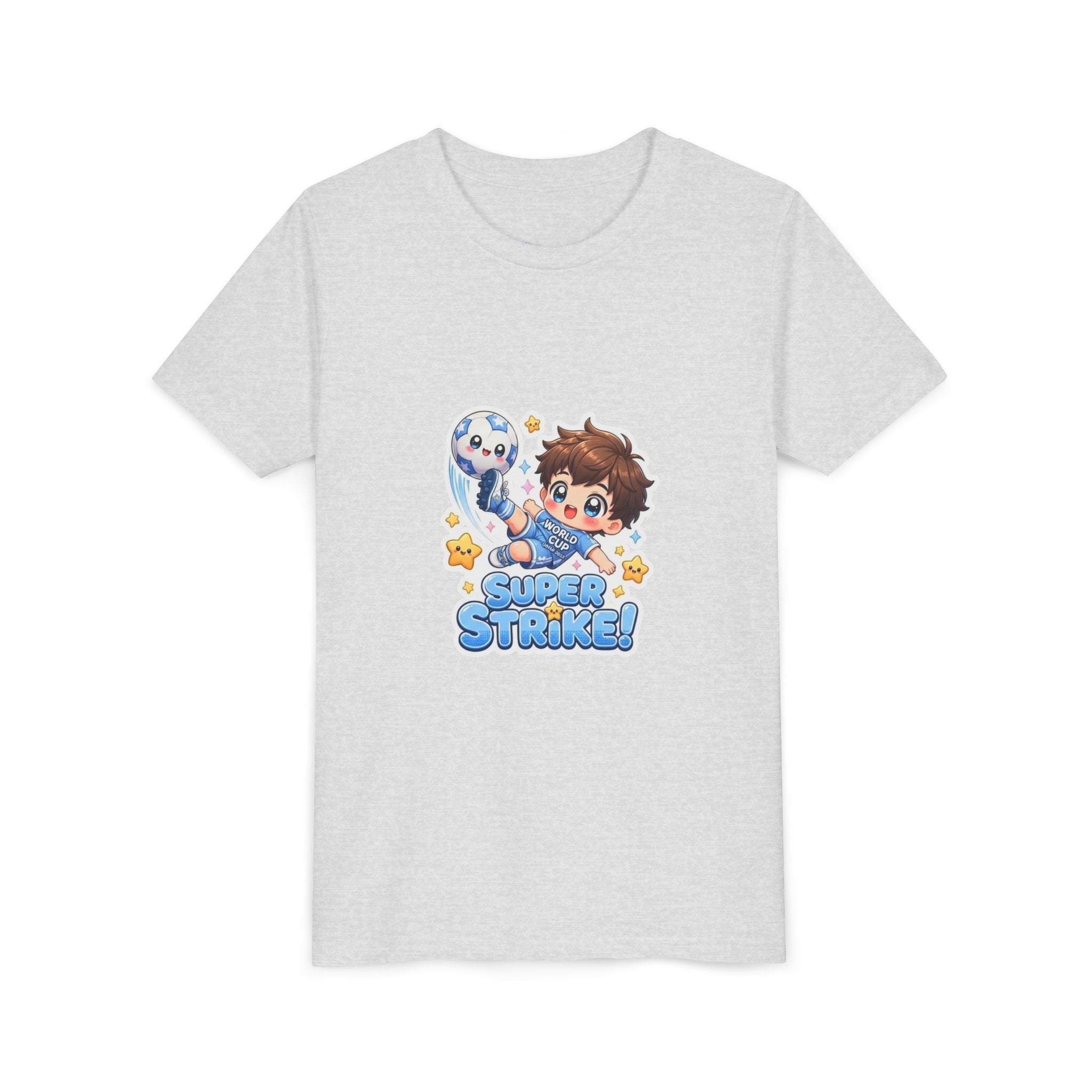 Youth Tee - Cute 'Super Strike!' Soccer Boy Graphic