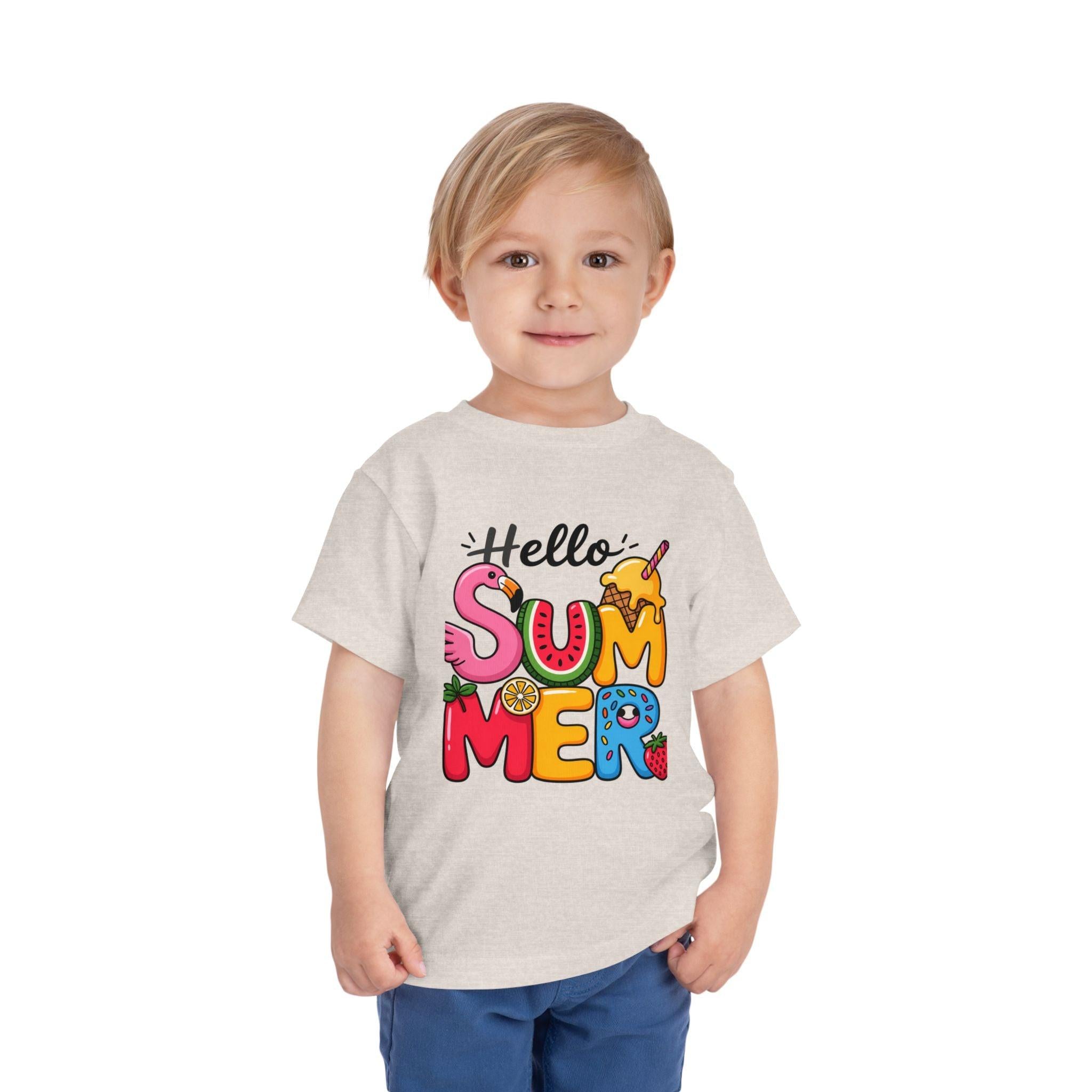Hello Summer fruity typography Toddler Tee.
