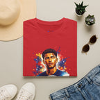 Portrait T-Shirt — Color Splash Football Player Graphic ("England legend")