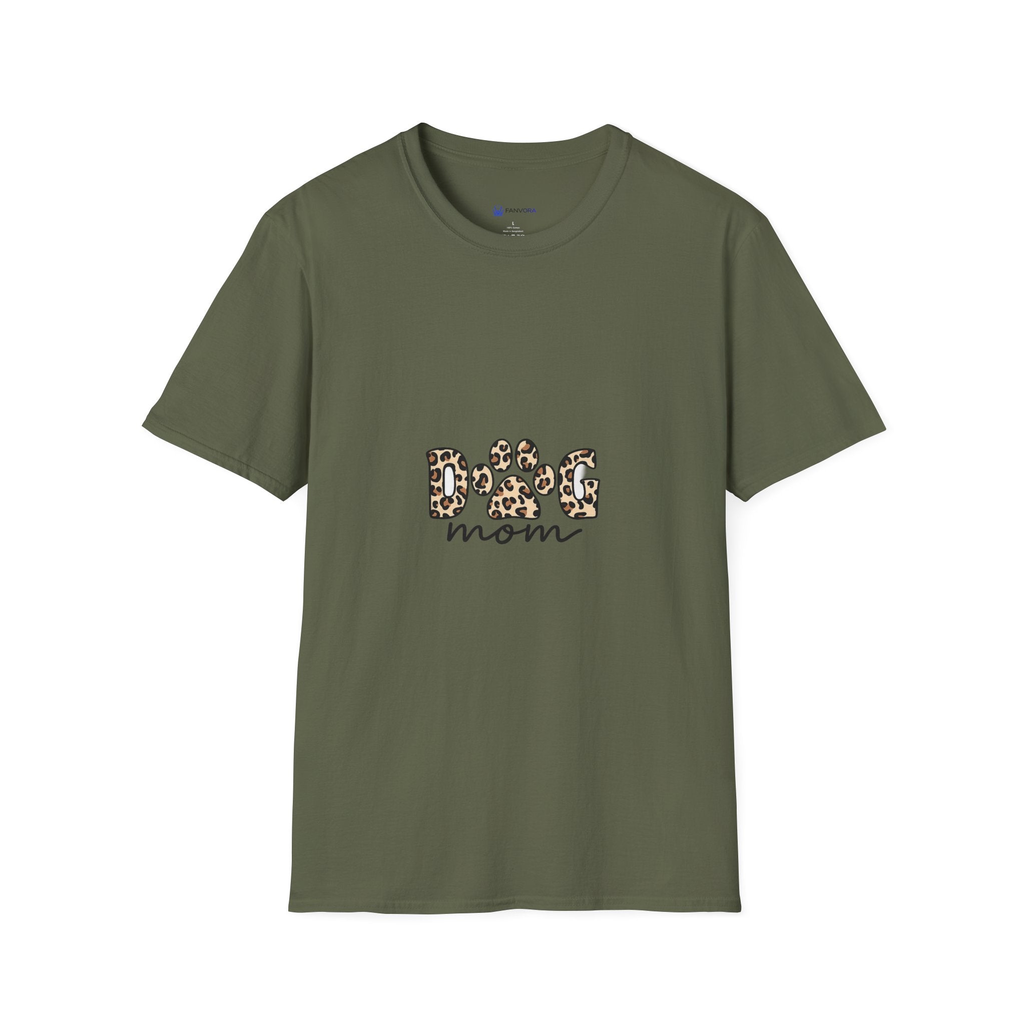 Dog Mom T‑Shirt — Leopard Paw 'DOG' Graphic Tee for Pet Lovers