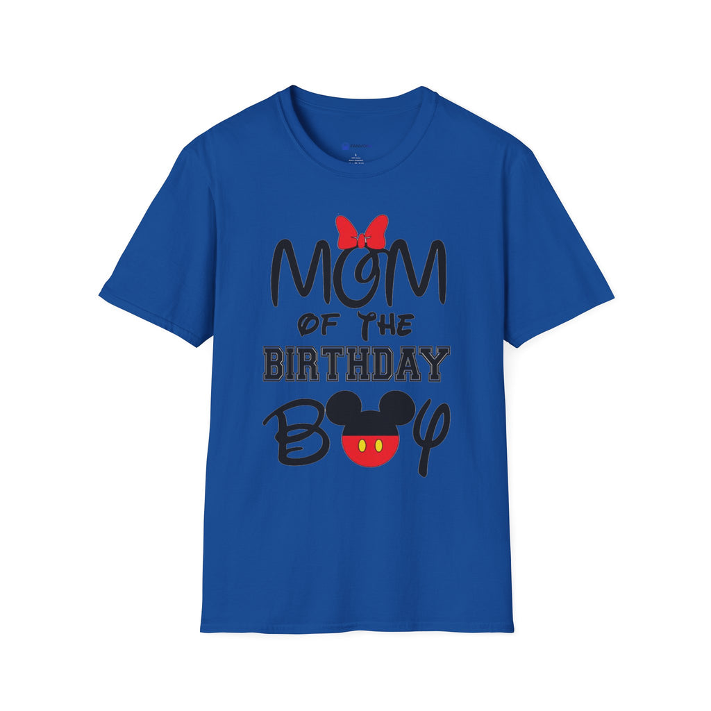 Mom of the Birthday Boy T-Shirt — Cute Minnie/Mickey Theme Disney Birthday Tee