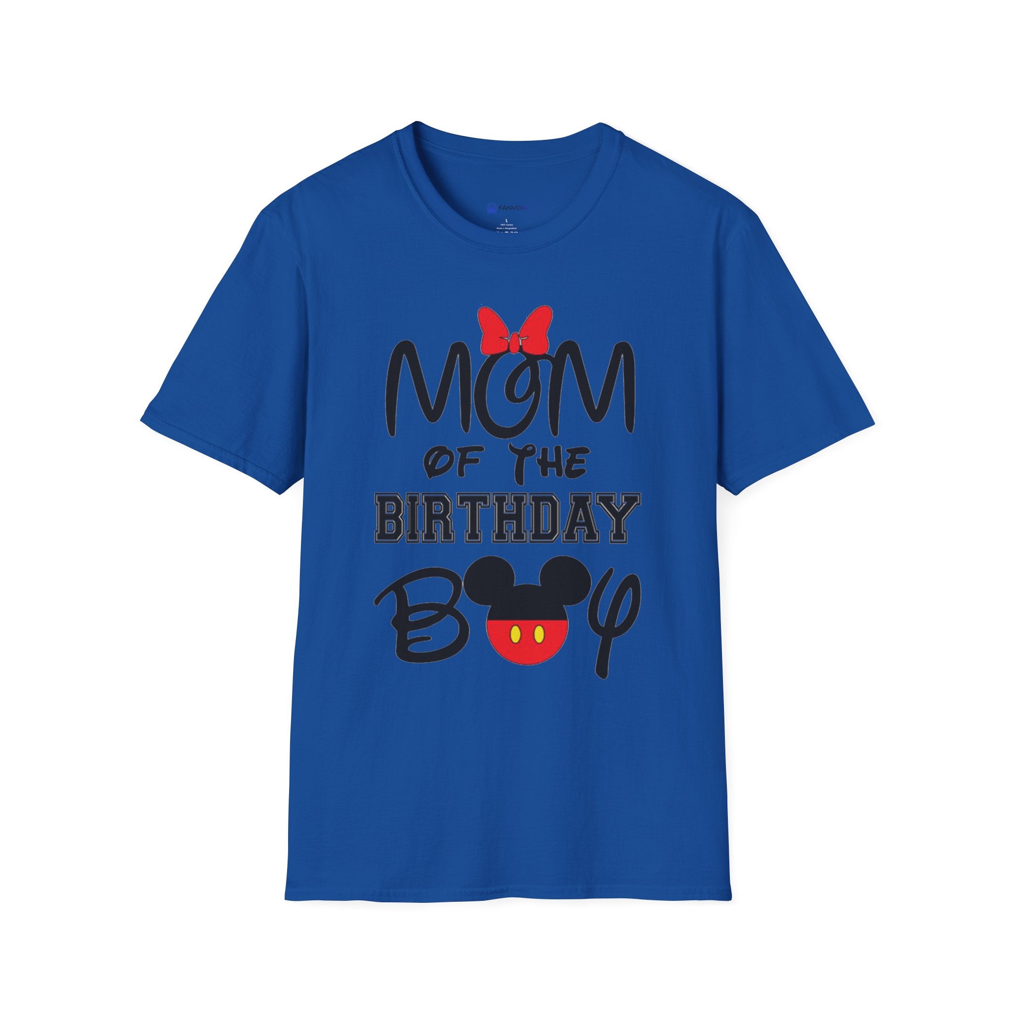 Mom of the Birthday Boy T-Shirt — Cute Minnie/Mickey Theme Disney Birthday Tee