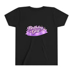 Girls' 5th Birthday Tee - 'Happy Birthday' Glitter Stars Design