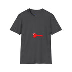 Heart Key T-Shirt — Minimal Red Key Heart Graphic Tee