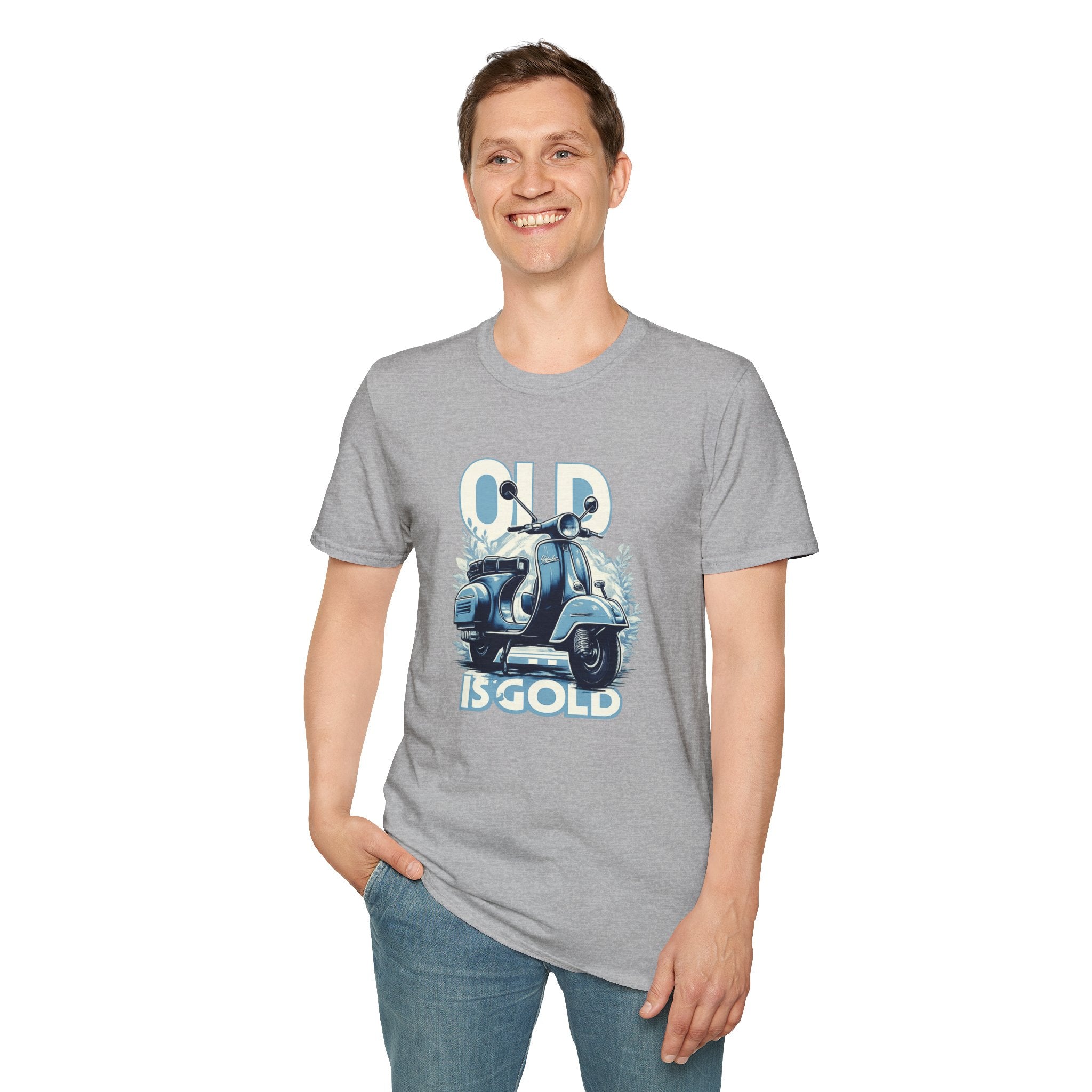 Vintage Scooter T‑Shirt — "Old Is Gold" Retro Vespa Tee