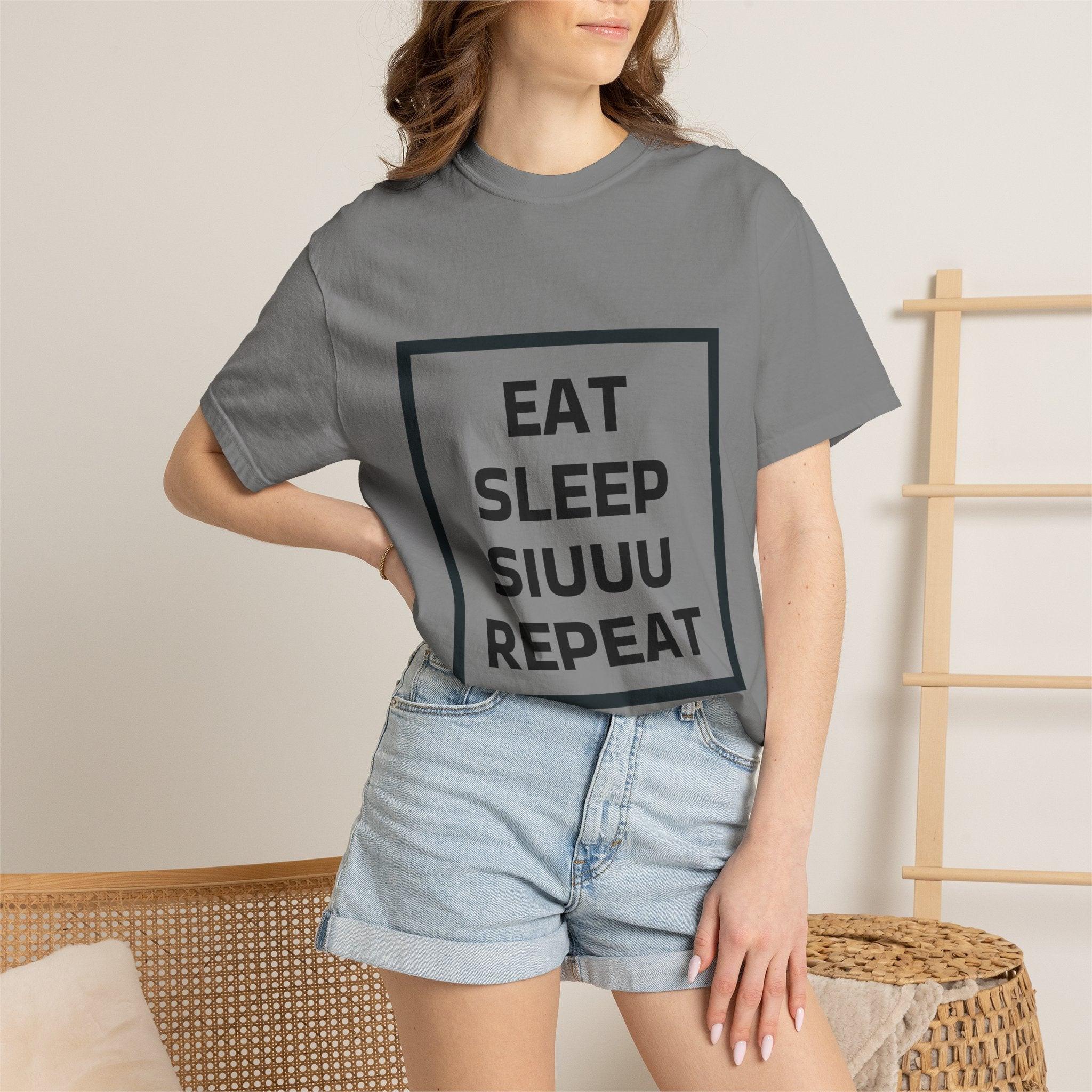 Unisex CR7 Fans Siuuu T-Shirt — Eat Sleep Siuuu Repeat Graphic Tee.