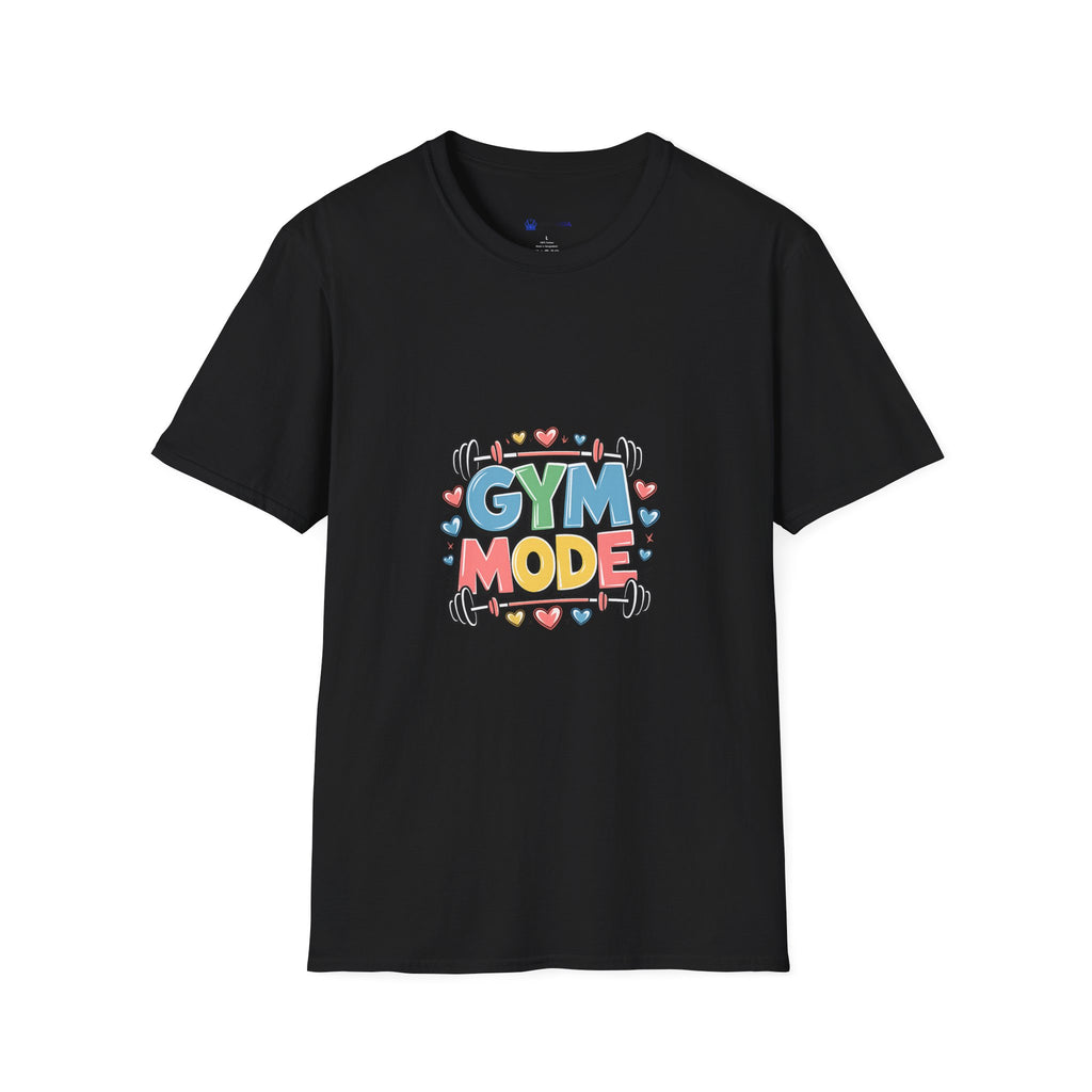 Gym Mode T-Shirt — Cute Barbell Fitness Tee for Gym Lovers