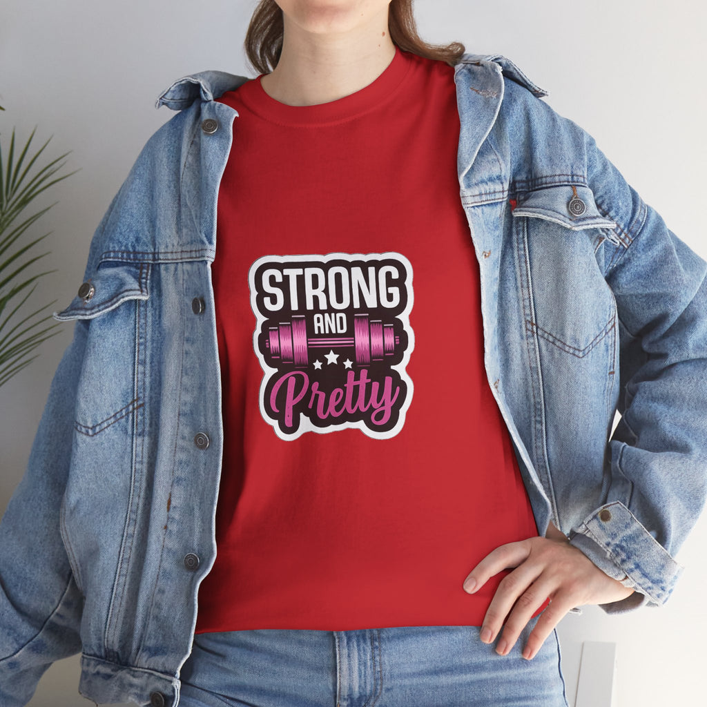 Strong and Pretty Tee — 'Strong and Pretty' Fitness Graphic T-Shirt