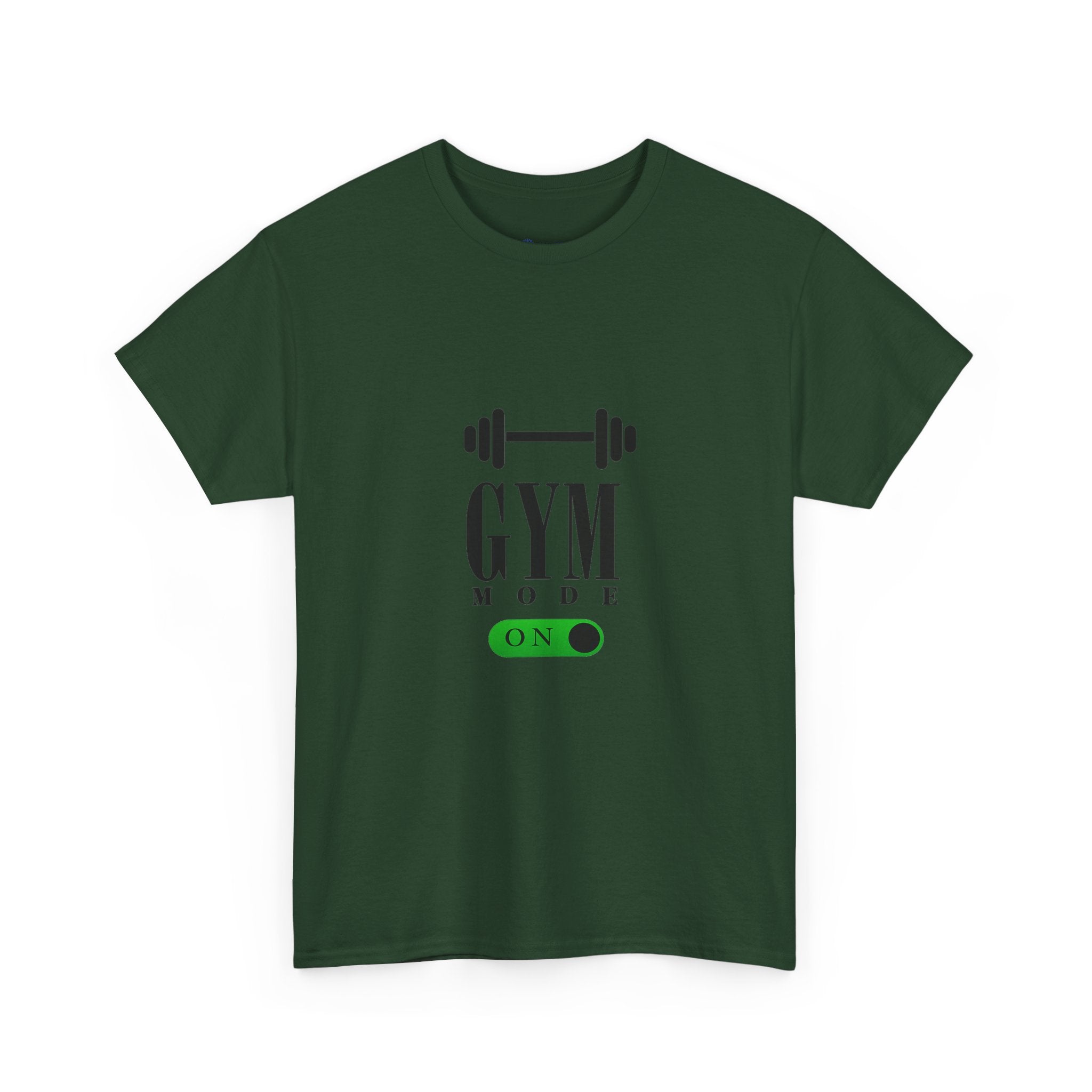 Gym Mode On T-Shirt — Workout Tee with Barbell Graphic