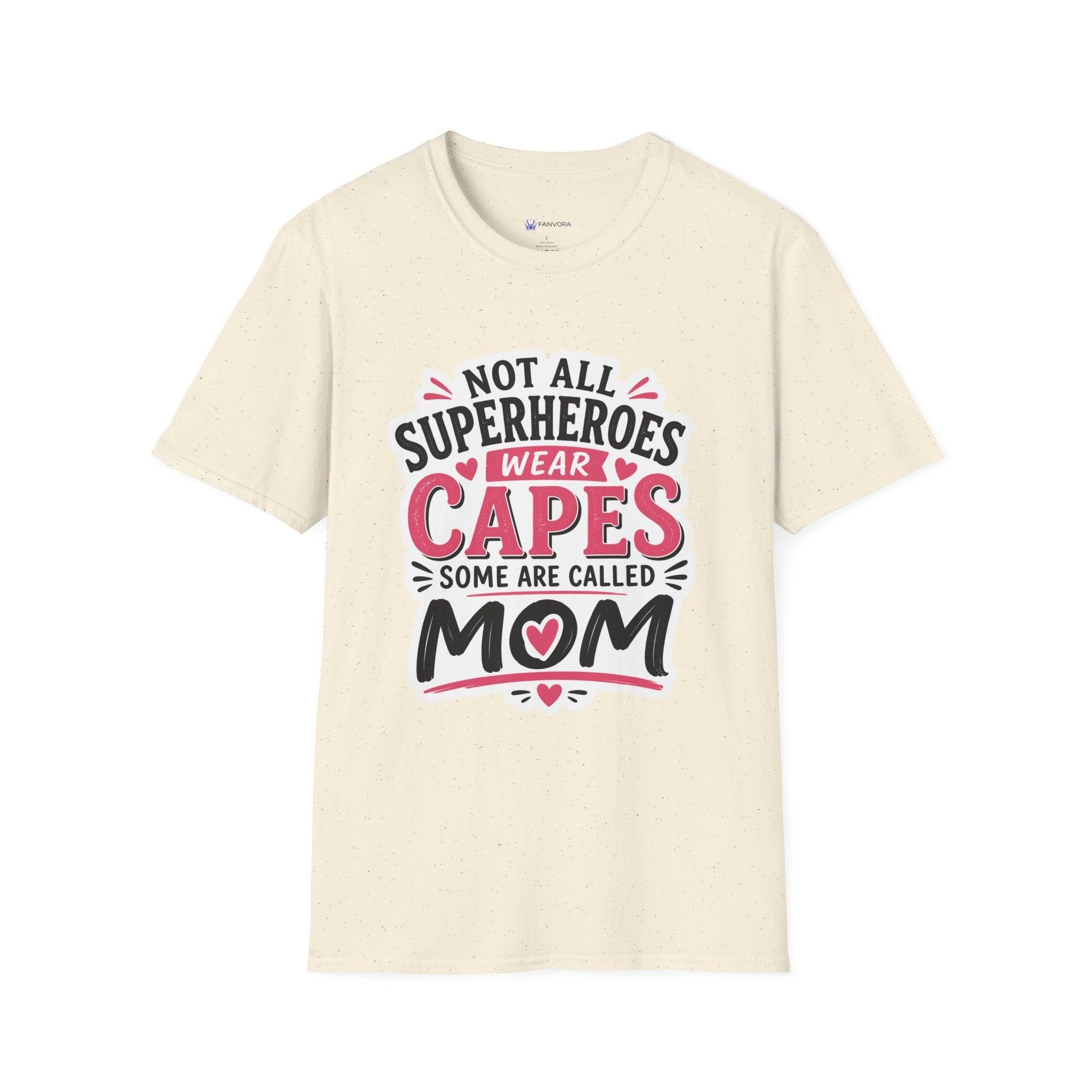 Premium Quality - Mom Superhero T-Shirt - "Not All Superheroes Wear Capes" Graphic Tee.