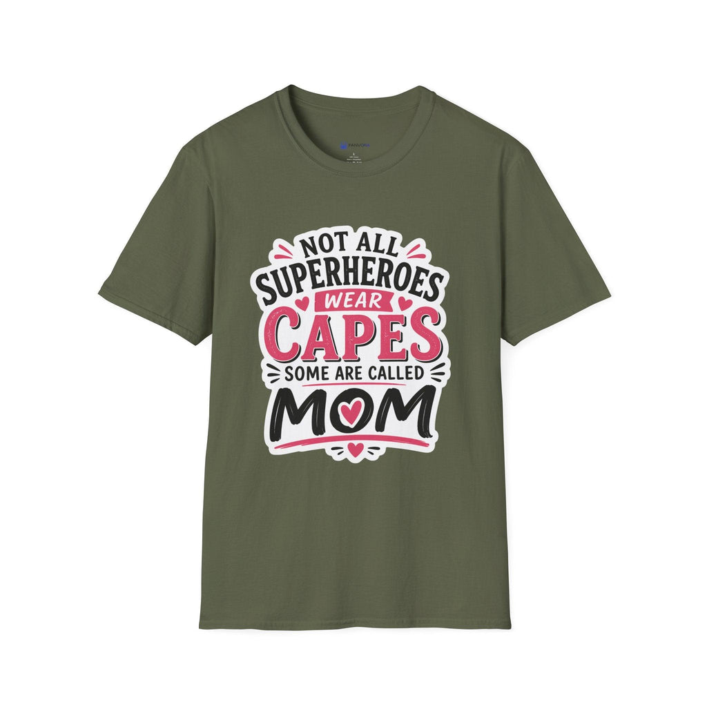 Premium Quality - Mom Superhero T-Shirt - "Not All Superheroes Wear Capes" Graphic Tee.