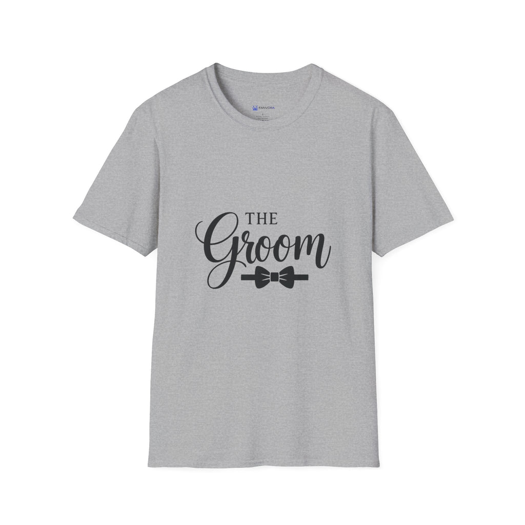 Groom T-Shirt — 'The Groom' Wedding Tee with Bowtie Graphic