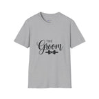 Groom T-Shirt — 'The Groom' Wedding Tee with Bowtie Graphic