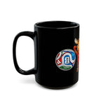 Kids Sports Mascot Black Mug — Personalized Name Option (11oz/15oz)