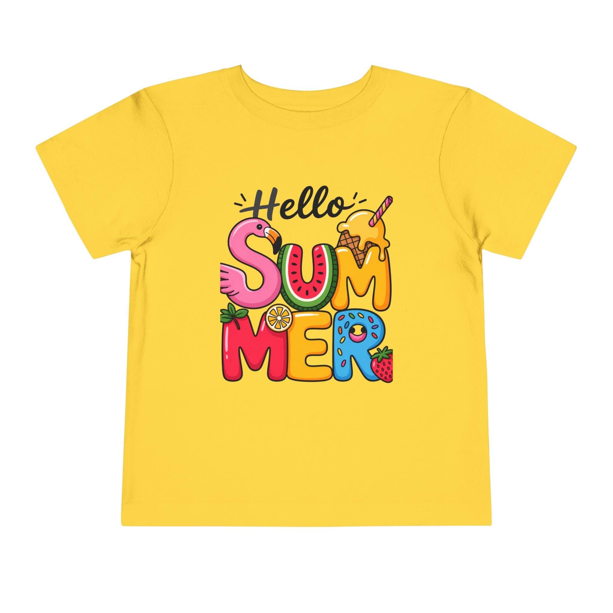 Hello Summer fruity typography Toddler Tee.