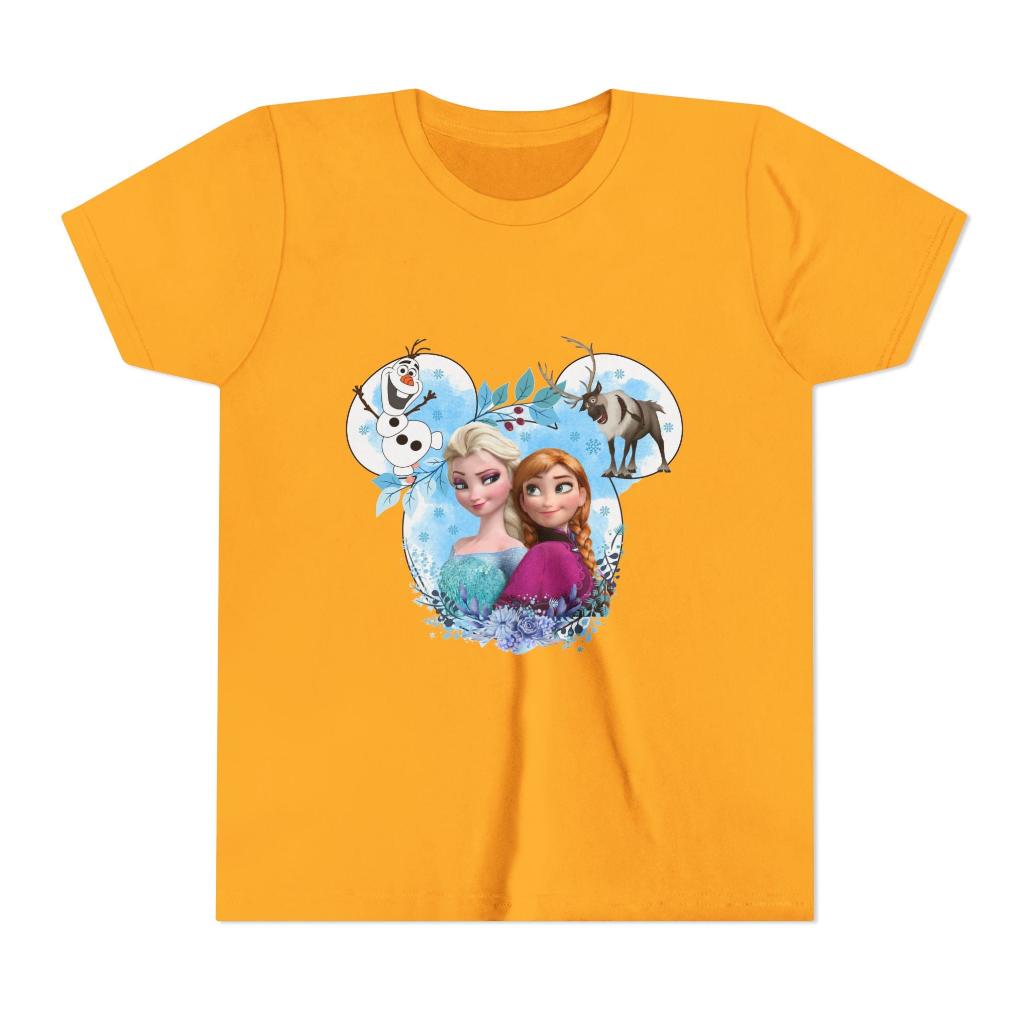 Girls' Frozen Princesses Youth Tee – Elsa & Anna Winter Friends Shirt