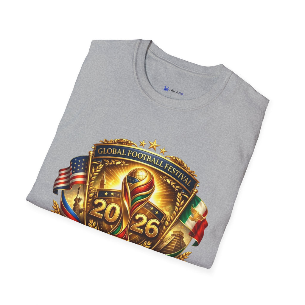 2026 Global Football Festival T-Shirt — Style Soccer Tee with USA & Mexico Flags