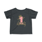 Infant Tee — "My 1st Birthday" Pink Crown First Birthday Shirt