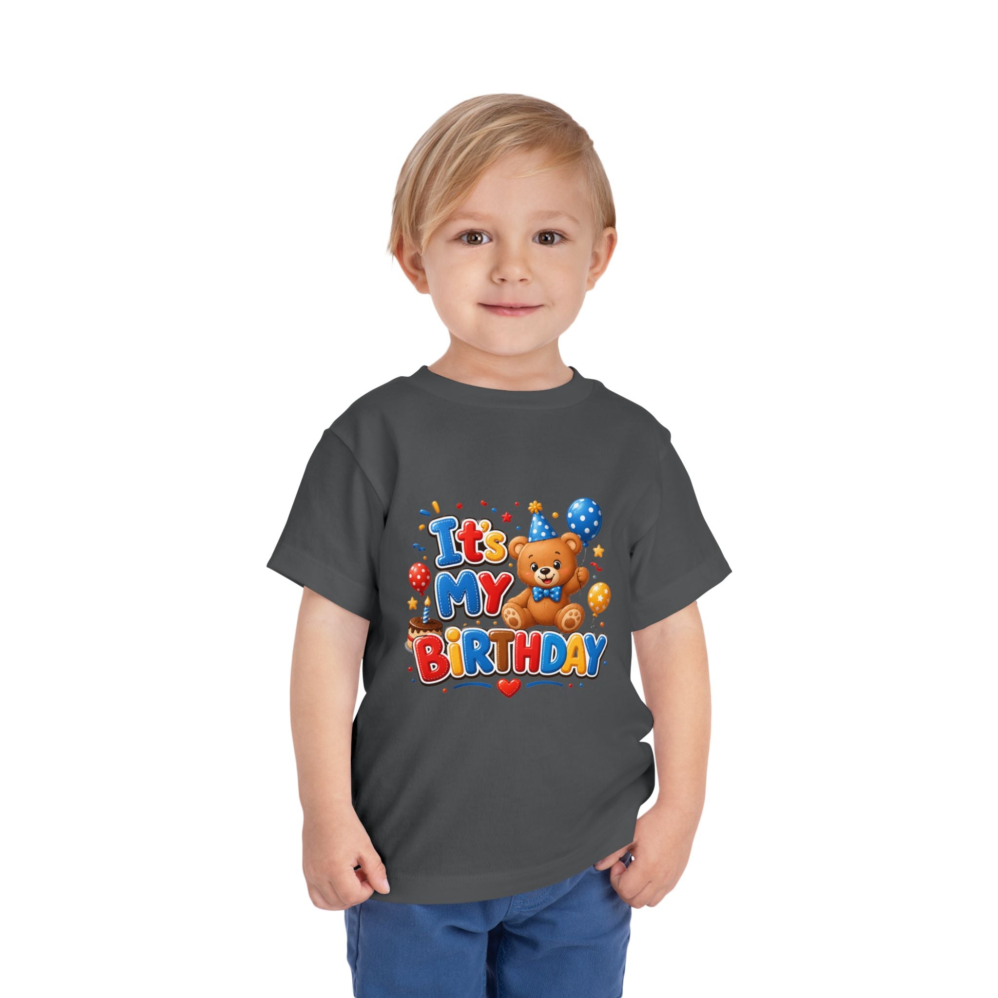 Toddler Birthday Tee — "It's My Birthday" Bear Party Shirt