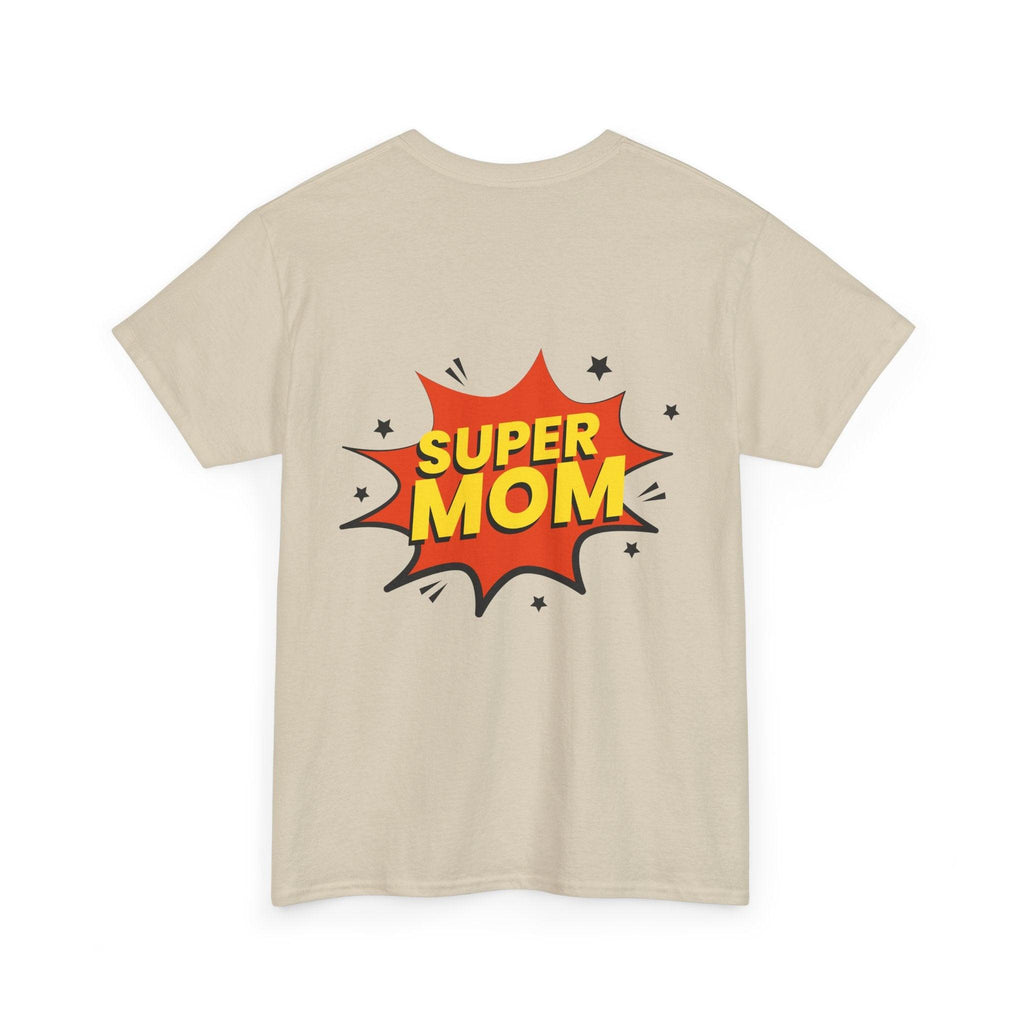 Mom Silhouette Sunset T-Shirt — "Super Mom" Graphic Tee for Mother's Day.