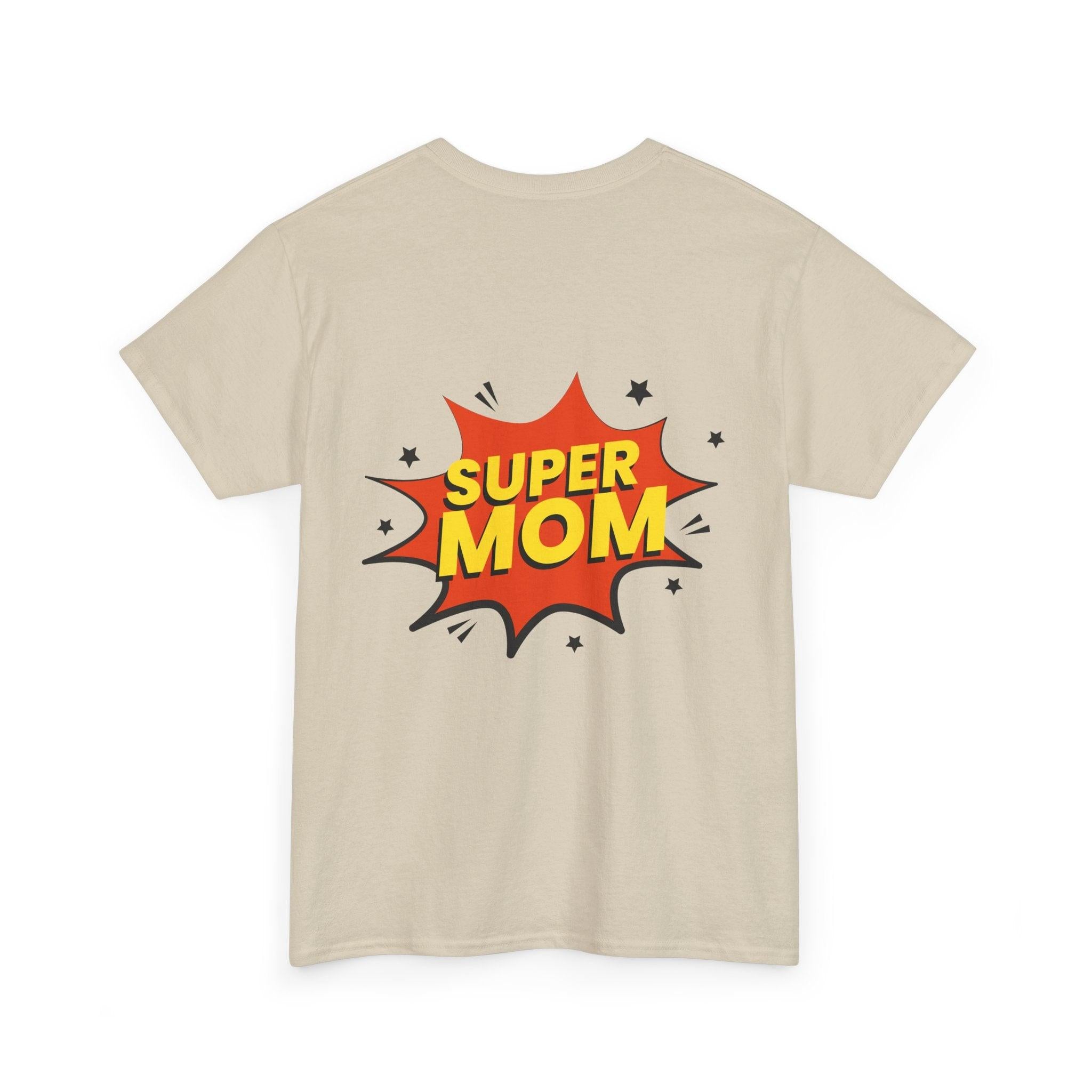 Mom Silhouette Sunset T-Shirt — "Super Mom" Graphic Tee for Mother's Day.