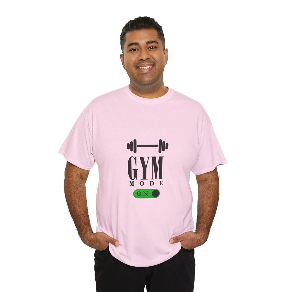 Gym Mode On T-Shirt — Workout Tee with Barbell Graphic