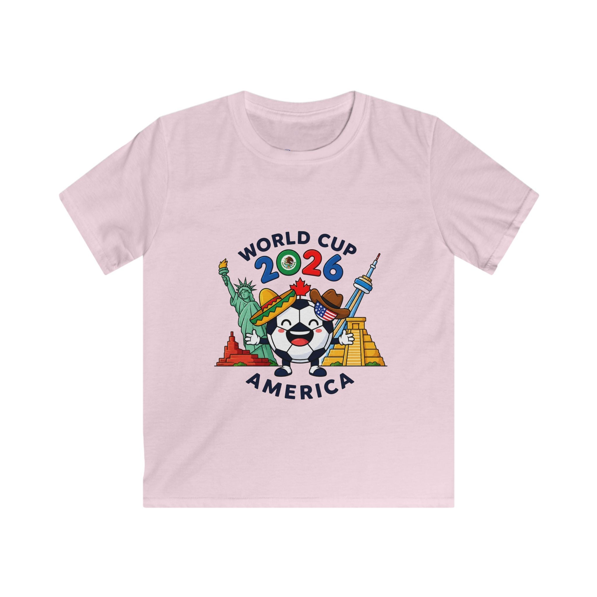 Kids Tee -  America Soccer Mascot & Landmarks