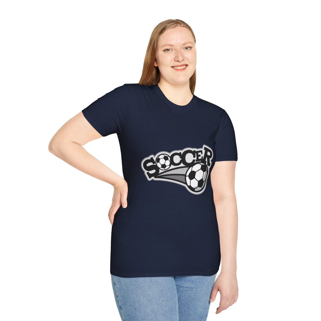 Soccer Graphic T‑Shirt — Retro Black & White Soccer Logo Tee