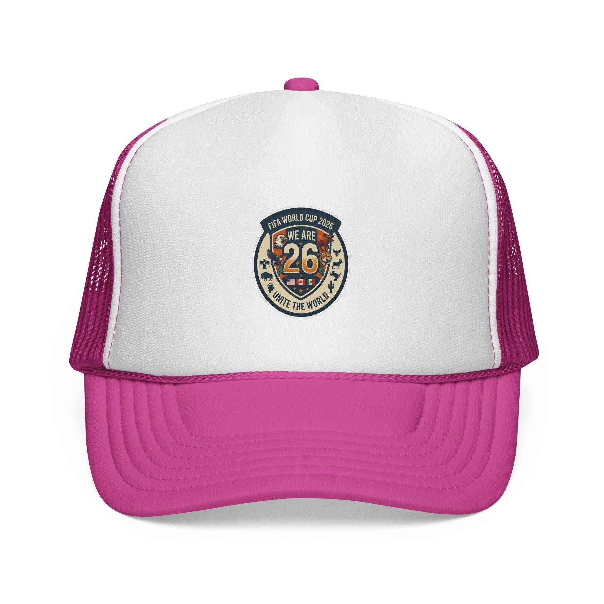 Vintage 'We Are 26' Badge Trucker Cap - World Cup 2026 Fan version.