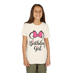 Birthday Girl Youth Tee — Pink Bow Party Shirt for Girls