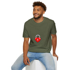 Heart Lock T-Shirt — Cute Red Heart Padlock Graphic Tee for Valentine’s Day