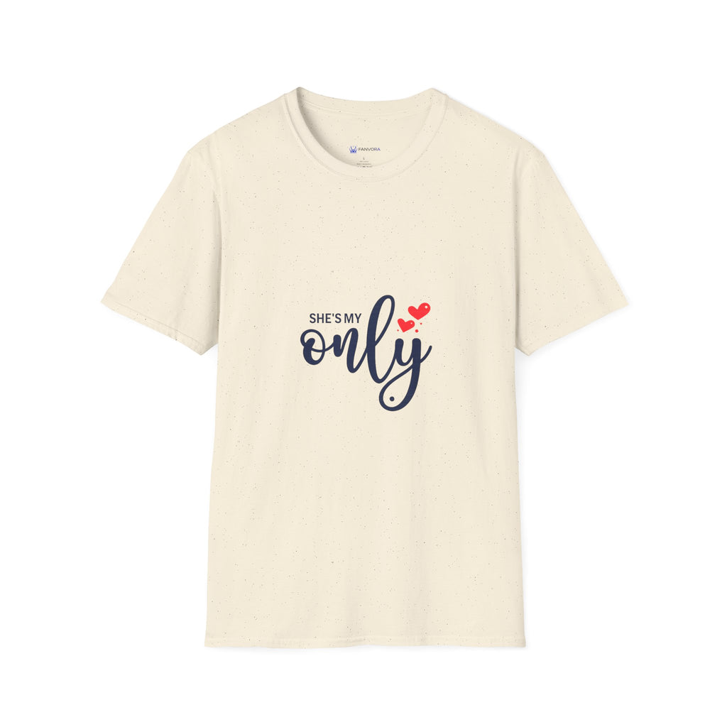 She's My Only T-Shirt — Romantic Couples Graphic Tee with Hearts