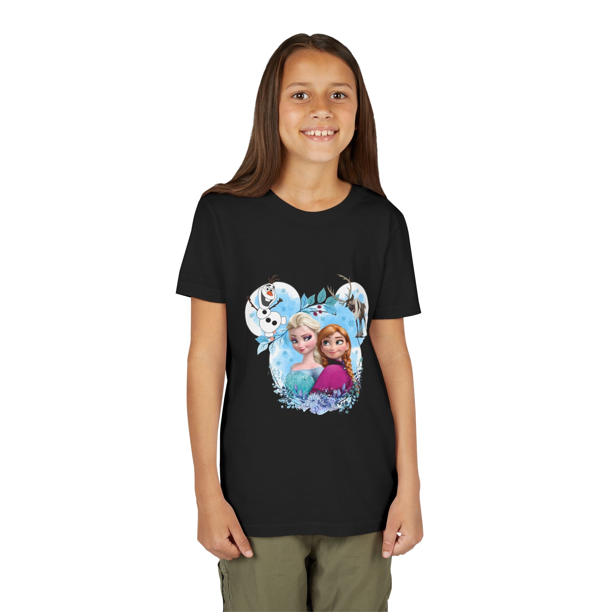 Girls' Frozen Princesses Youth Tee – Elsa & Anna Winter Friends Shirt