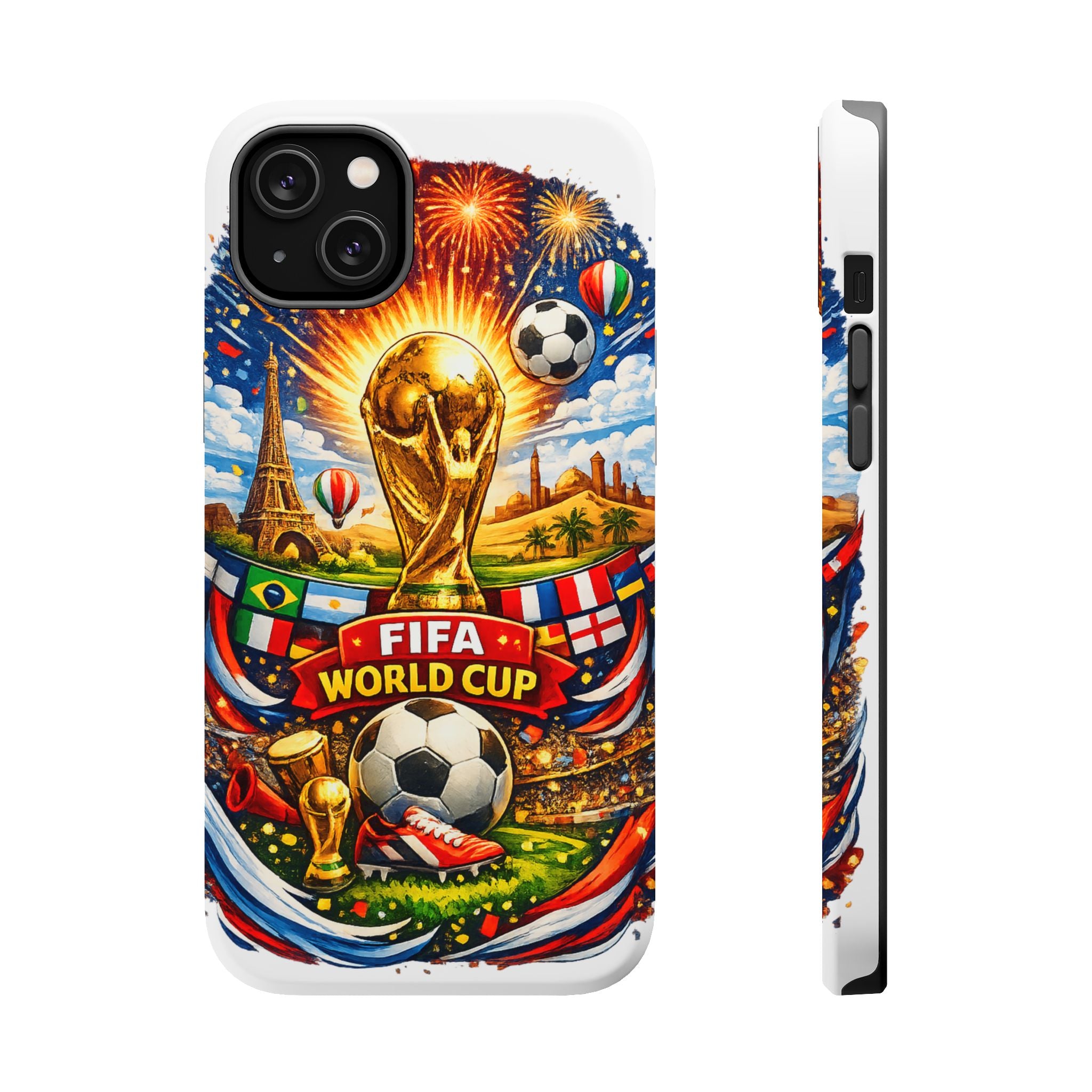 Soccer Magnetic Impact-Resistant Phone Case — FIFA Trophy Design