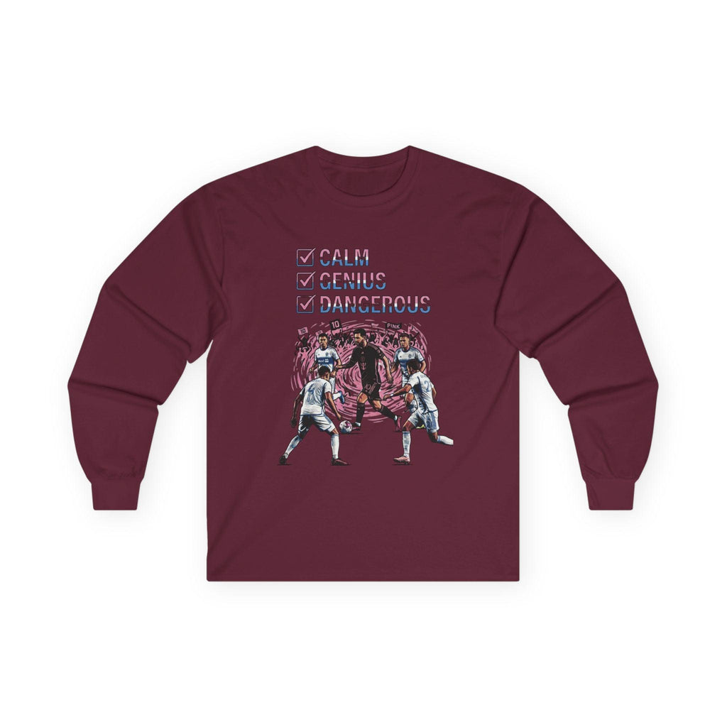 Long Sleeve Football Shirt – World Cup 2026 Fan Tee "Calm Dangerous Genius".