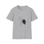T-Shirt — Boy Hugging Heart Ghost Cute Minimalist Graphic Tee