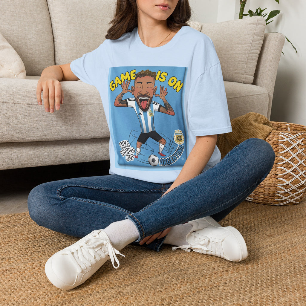 Soccer Fan T-Shirt — "Game Is On" Cartoon Player Graphic