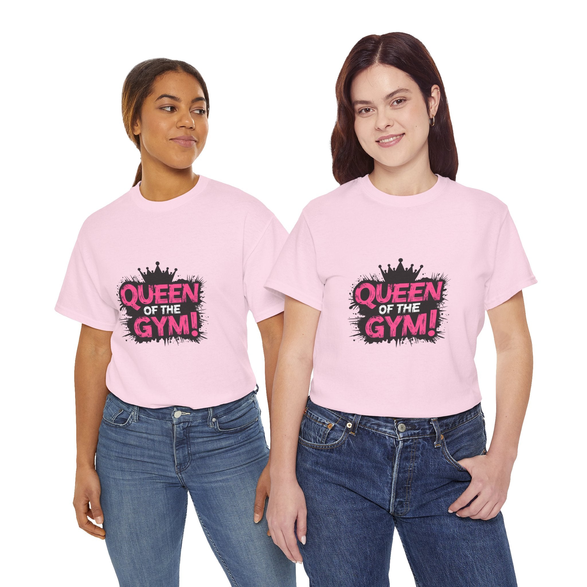 Queen of the Gym T-Shirt — Pink Crown Fitness Tee