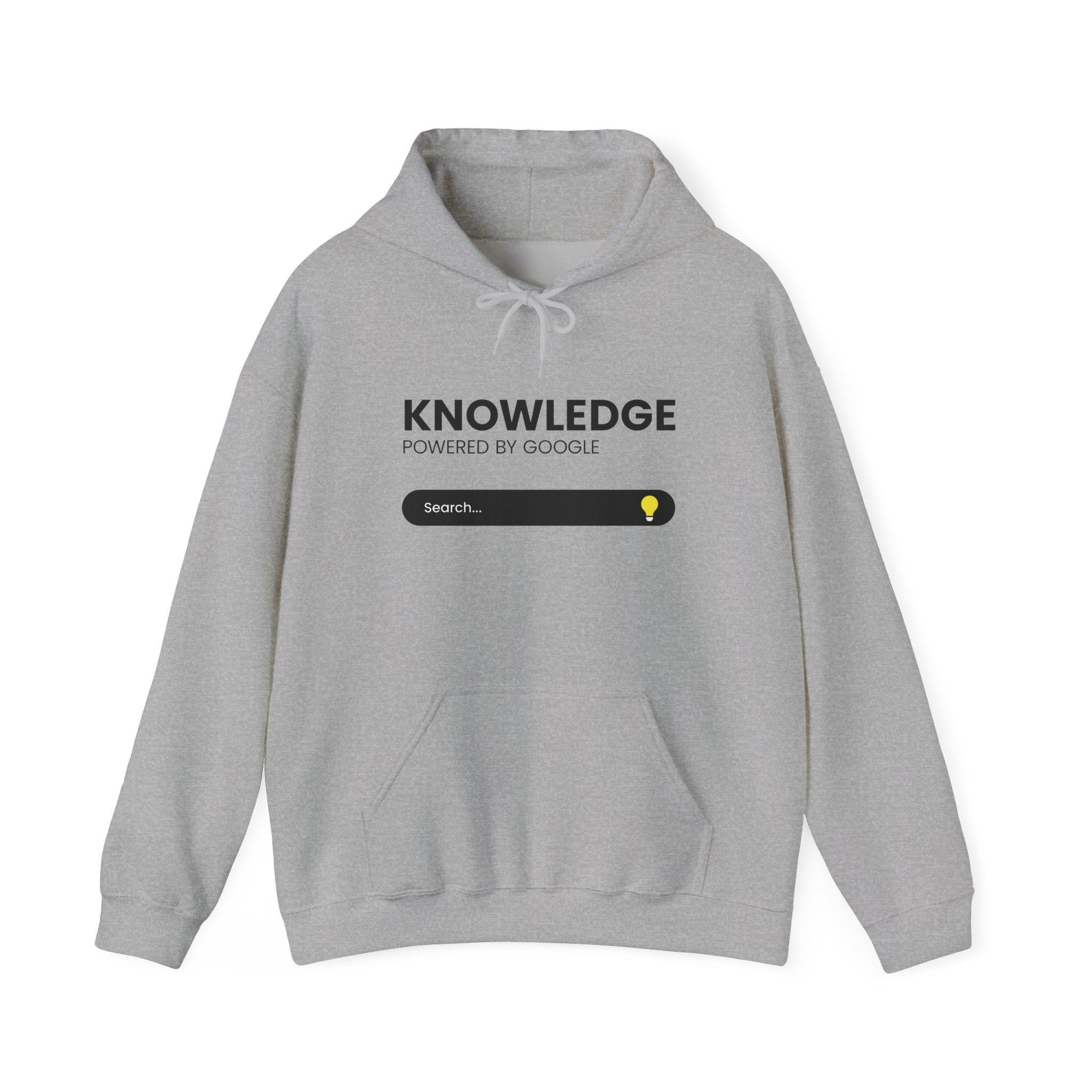 Knowledge Search Hoodie — "Knowledge Powered by Google" Pullover.