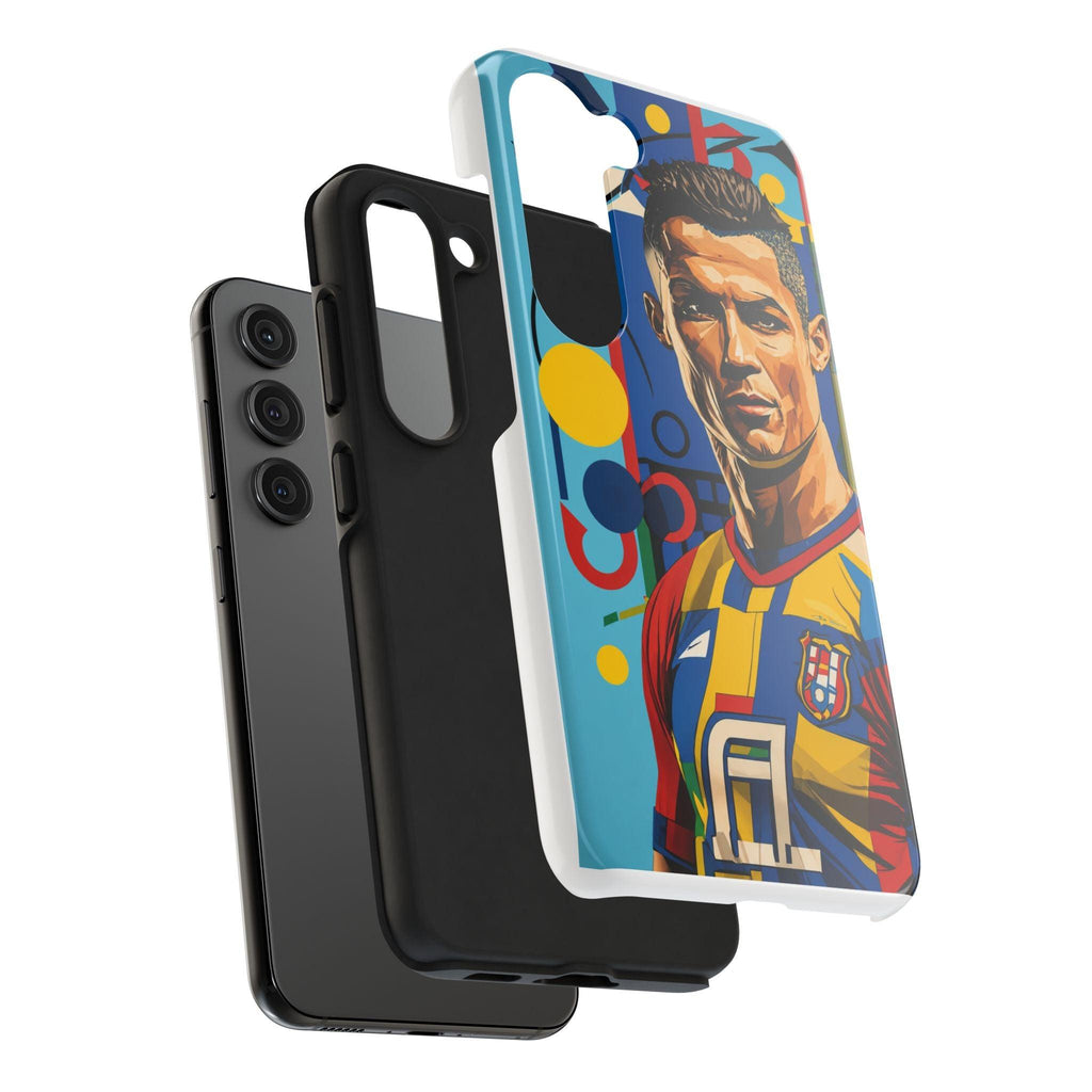 Portugal  legend Pop Art Tough Phone Case — Colorful Soccer Legend Protective Cover.