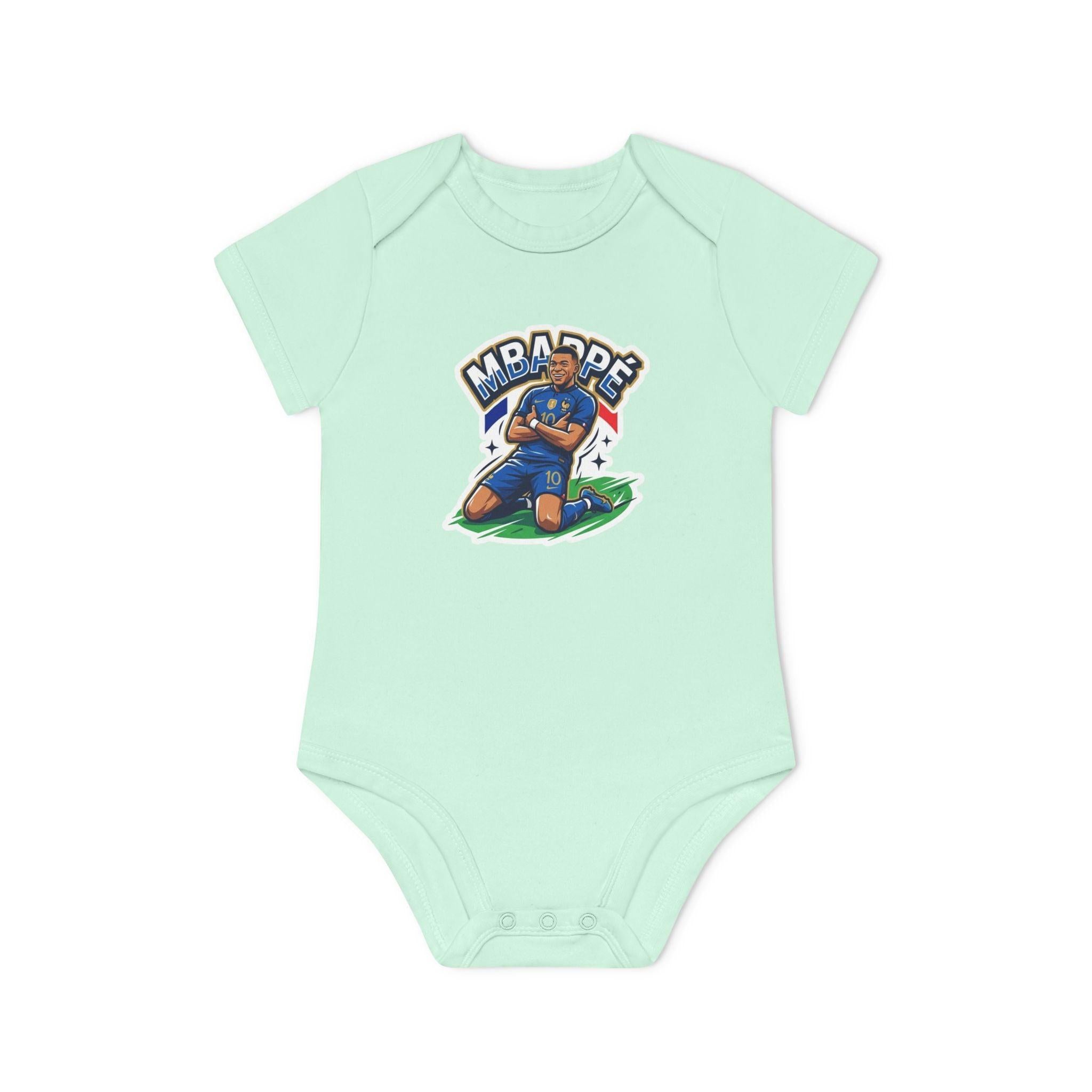 Baby Bodysuit - "France #10 Footballer Rising Star Fan Version" Future Soccer Player & Game Day Energy Organic Baby Onesie.